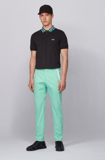Spodnie BOSS Slim Fit Zielone Męskie (Pl70460)